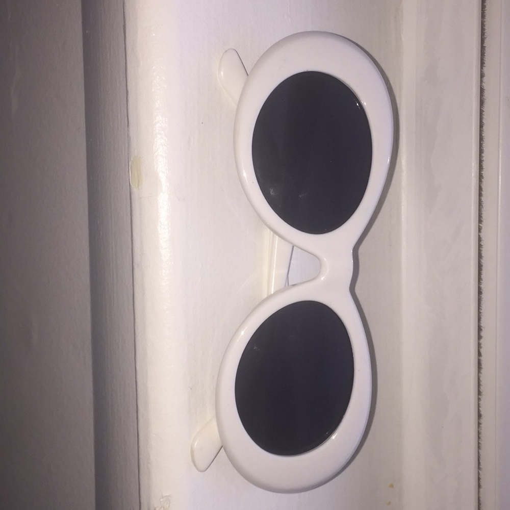 White clout glasses